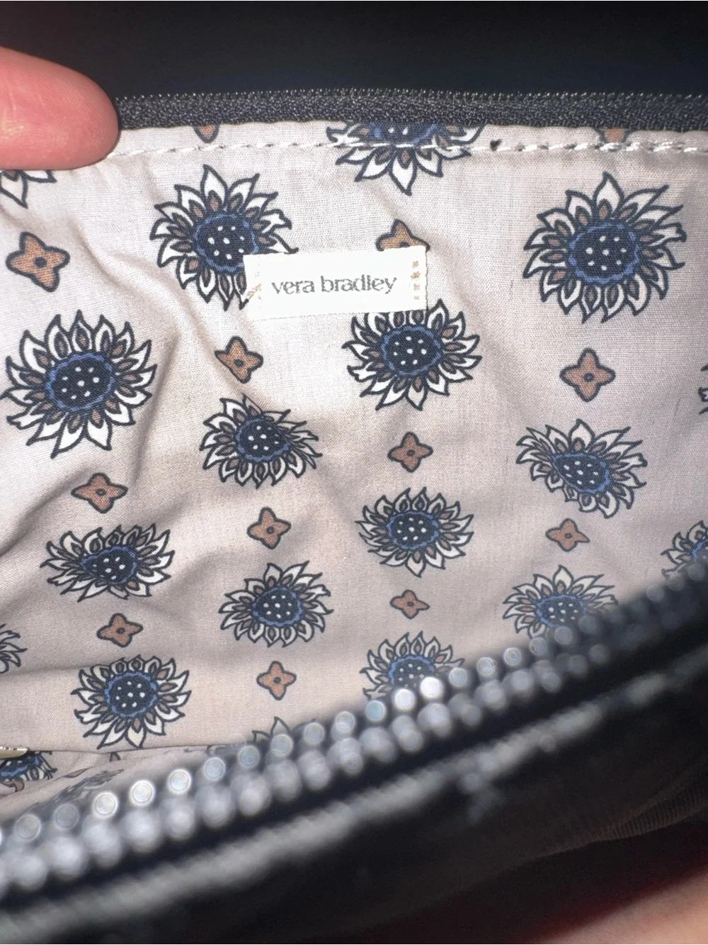 Vera Bradley Black Quilted Cosmetic Pouch